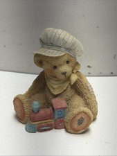 Cherished Teddies 911739 THOMAS "Chuggin' Along" Bear Playing w/ Toy Train 1992