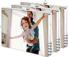 4X6 Acrylic Picture Frames 3 Pack: 20 Thicker Block, Clear Picture Frames Frees