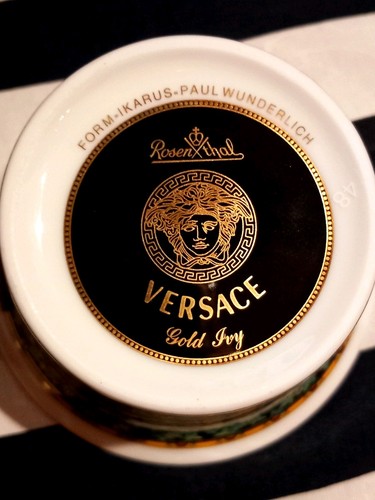 Versace Rosenthal tazza tazza da tè con piattino oro edera senza errori - Foto 3 di 13