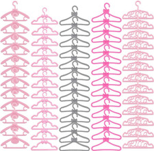 60 Pcs Mini Doll Clothes Hangers - Plastic Mixed Little Hangers for 11.5 Inch Do