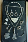 BEAUTIFUL 8 Piece VINTAGE SILVER TONE DESIGNER JEWELRY LOT TRIFARI PARK LANE