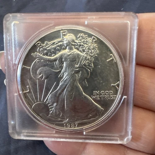 1987 WALKING LIBERTY AMERICAN EAGLE .999 FINE SILVER DOLLAR COIN 1oz. $1 USA