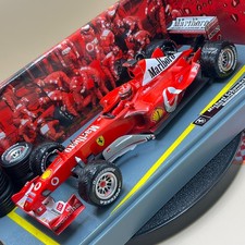 Hot Wheels Ferrari F1 F2003-ga N 1 Michael Schumacher Season 2003 World Champion Rain Tyres Pit Stop 1:18 B1026