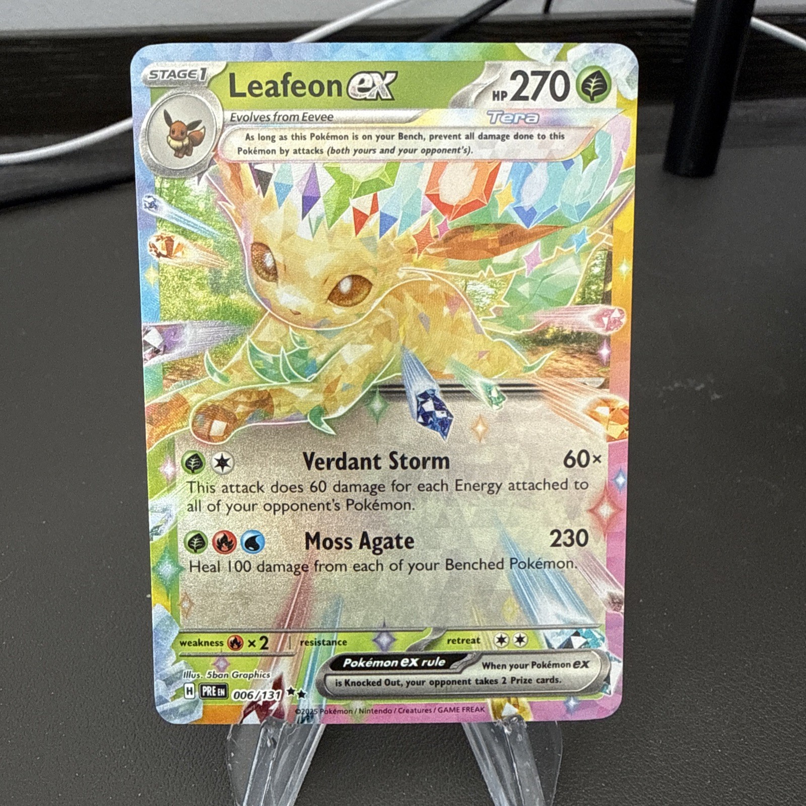 Leafeon ex 006/131 Double Rare Holo Pokemon Prismatic Evolutions NM/M