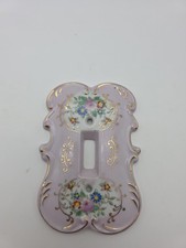 Vintage Japan Hand Painted Floral Porcelain Single Light Switch Cover Vintage Japan Hand Painted Floral Porcelain Single Light Switch Cover