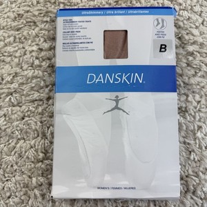 Danskin Adult Ultra-Shimmery Light Toast Footed Tights Size B