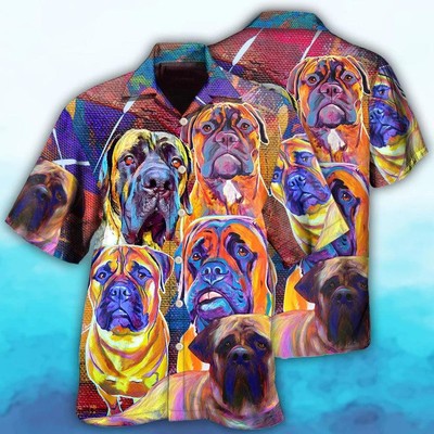 Bullmastiff Aloha Hawaii Shirt   Bullmastiff Cool Painting Hawaiian Shirt   Perf