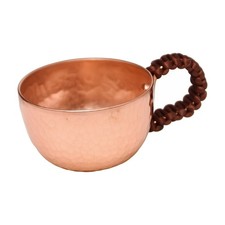 Geh&auml;mmertes Kupfer-Teetasse mit Griff Zeitloses Design f&uuml;r Kaffeepause