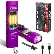EDC Flashlight Rechargeable 365nm UV Flashlight with RGB, Mini Magnetic LED F...