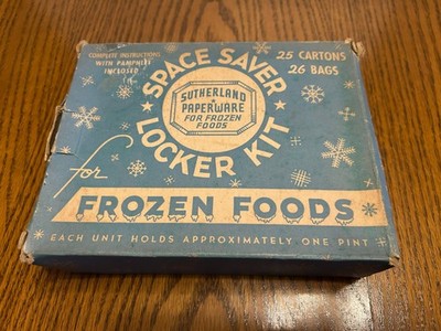24 Pint Space Saver Locker Boxes 1940s Sutherland Paperware Frozen Prop Vintage