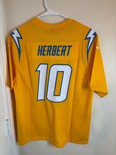 Nike NFL Los Angeles Chargers Justin Herbert On Field YELLOW Jersey Sz YOUTH L