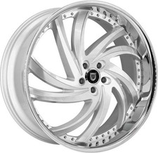 24 Inch 24x10 24x9 Staggered Lexani Turbine Silver Chrome Lip Wheels 5x5 0