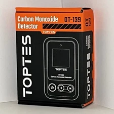 TOPTES OT-139 Portable Rechargeable CO Carbon Monoxide Detector Gray - New