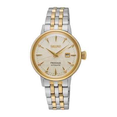 Seiko Automatic Presage Two-Tone Stainless Steel Women s Watch SRE010 DISPLAY