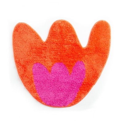 Badematte Tulpe pink Helio Ferretti orange 60x54x1,2 cm Badteppich Rutschfest
