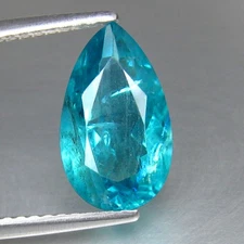 2.67 CT AMAZING 11X7 MM PEAR NATURAL PARAIBA NEON BLUE APATITE GEMSTONE
