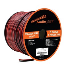 8 AWG Black/Red Audiopipe CCA Speaker Cable Lot PVC Jacketed