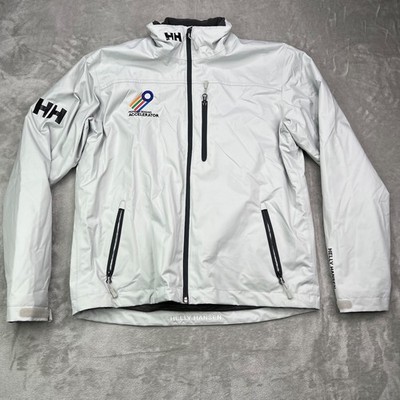 Helly Hansen Windbreaker Jacket Womens L Gray Pepsi Demand Accelerator Full Zip