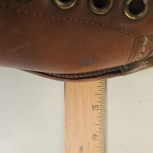 Vintage 1930-1940er Chippewa Schuhe Skischuhe braun Leder Messingbeschläge Bergsteiger - Bild 19 von 23