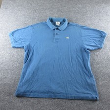 Lacoste Polo Shirt Mens 8 Blue Short Sleeve Button Up Crocodile Logo Golf Preppy