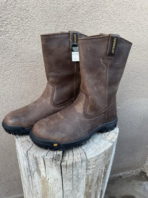 Caterpillar Boots Men's 9.5 Drawbar Leather Pull-On Work EH Soft Toe P51034