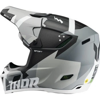 Casco deportivo Thor Reflex cara completa - gris carbono valiente/blanco - adulto talla XL Foto 2 de 4