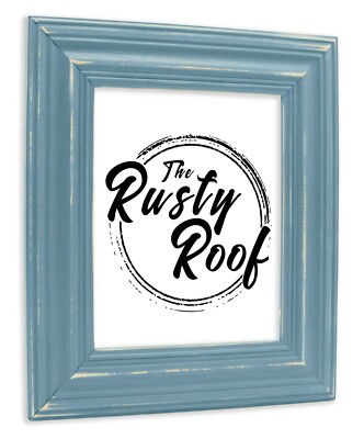 Distressed Walden - Wide Distressed Slate Blue Picture Frame - Solid Wood