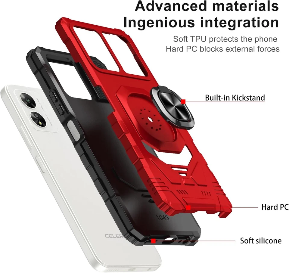 Funda de teléfono para Boost Celero 5G SC (solo versión SC) con pantalla de vidrio templado P Foto 3 de 4