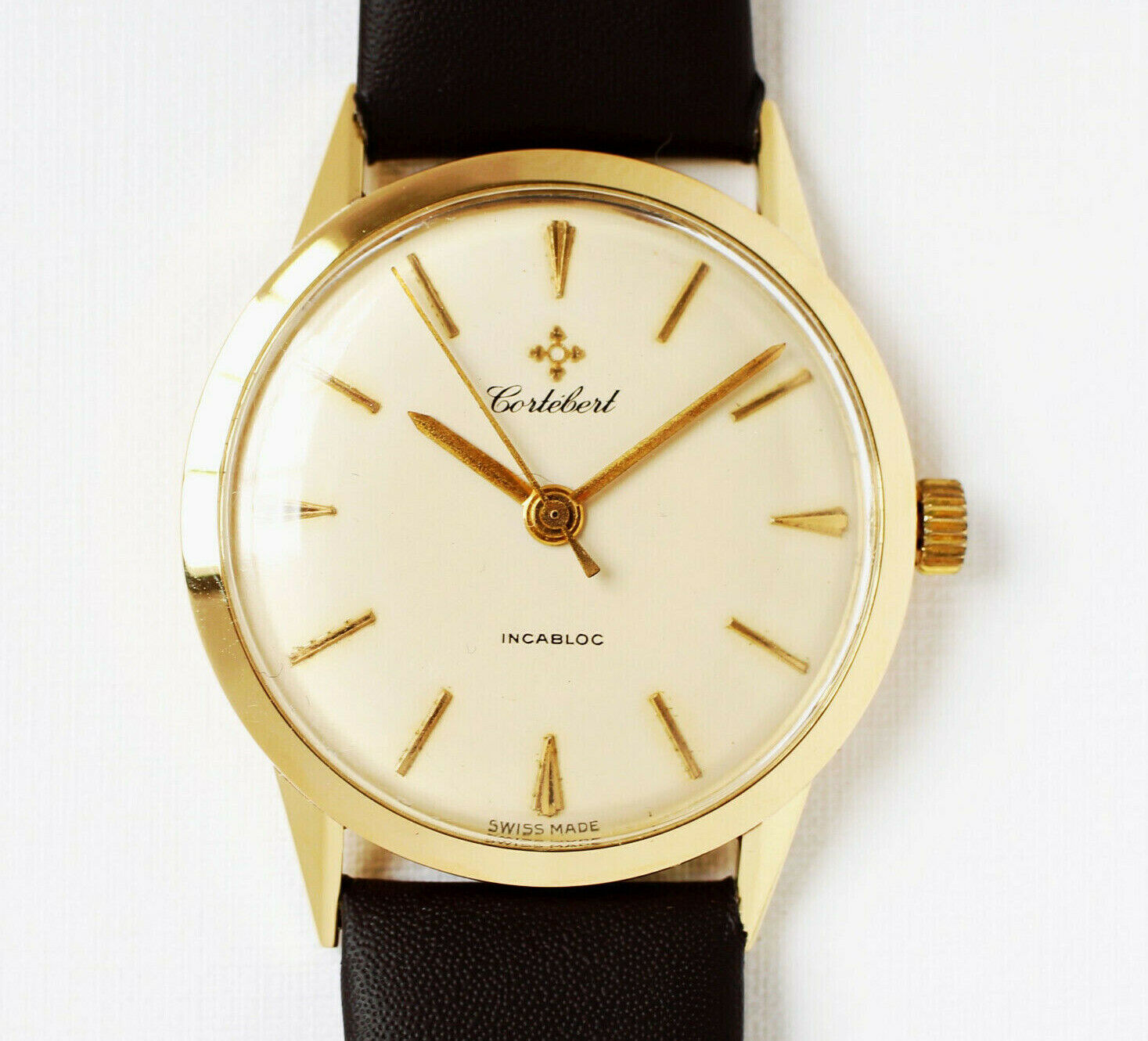 Cortébert 14 Karat 585 Gold Armbanduhr Herrenuhr Golduhr mechanisch Handaufzug