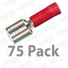 FEMALE QUICK DISCONNECT TERMINAL VINYL .205" RED 22-18 GAUGE 105C-75PK