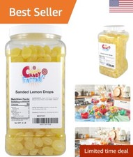 Classic Sanded Lemon Drops 6 Lb Candy Jar - Perfect for Sweet-Sour Cravings