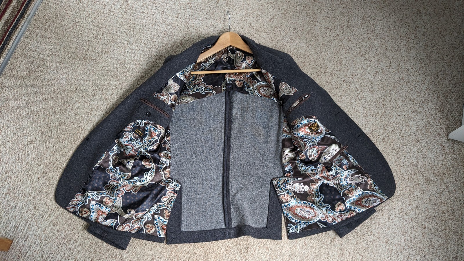 AFFARE PREZZO AL PUBBLICO £200 blazer uomo William Hunt Savile fila 40 lana Italia