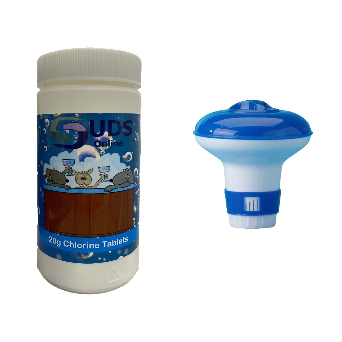 Chlorine Floating Dispenser with 50 x 20g Tablets for Hot Tub Spa