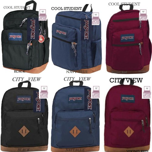 Jansport fundo de couro sintético, Laptop, Legal, Estudante Grande Mochila  vista de cidade | eBay