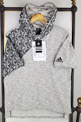 NEW ADIDAS Sample Deadstock Size Medium Mens Hooded Sweatshirt Short Sleeve