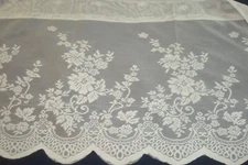 NWT VC Tops LACE Sheer Scalloped VALANCE Rod pocket 52" x 17"lg  Ivory Beige