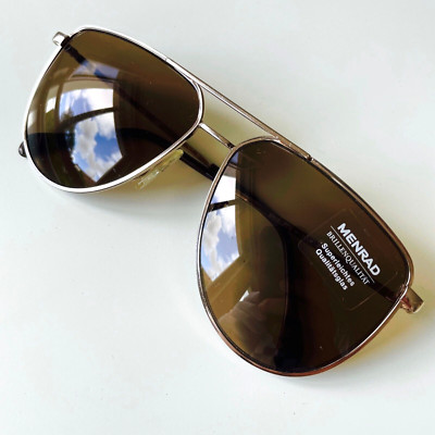 vintage MENRAD Mod 775 silver sunglasses West Germany LARGE ultralight lenses