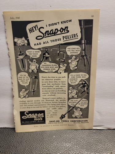 1941 SNAP-ON TOOLS Magazine Ad - Picture 6 of 8