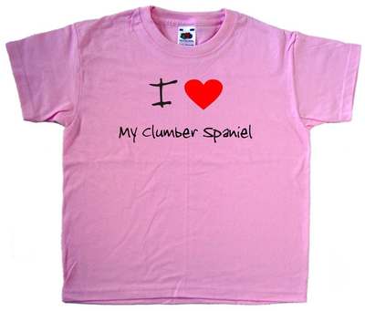 I Love Heart My Clumber Spaniel Pink Kinder T-Shirt