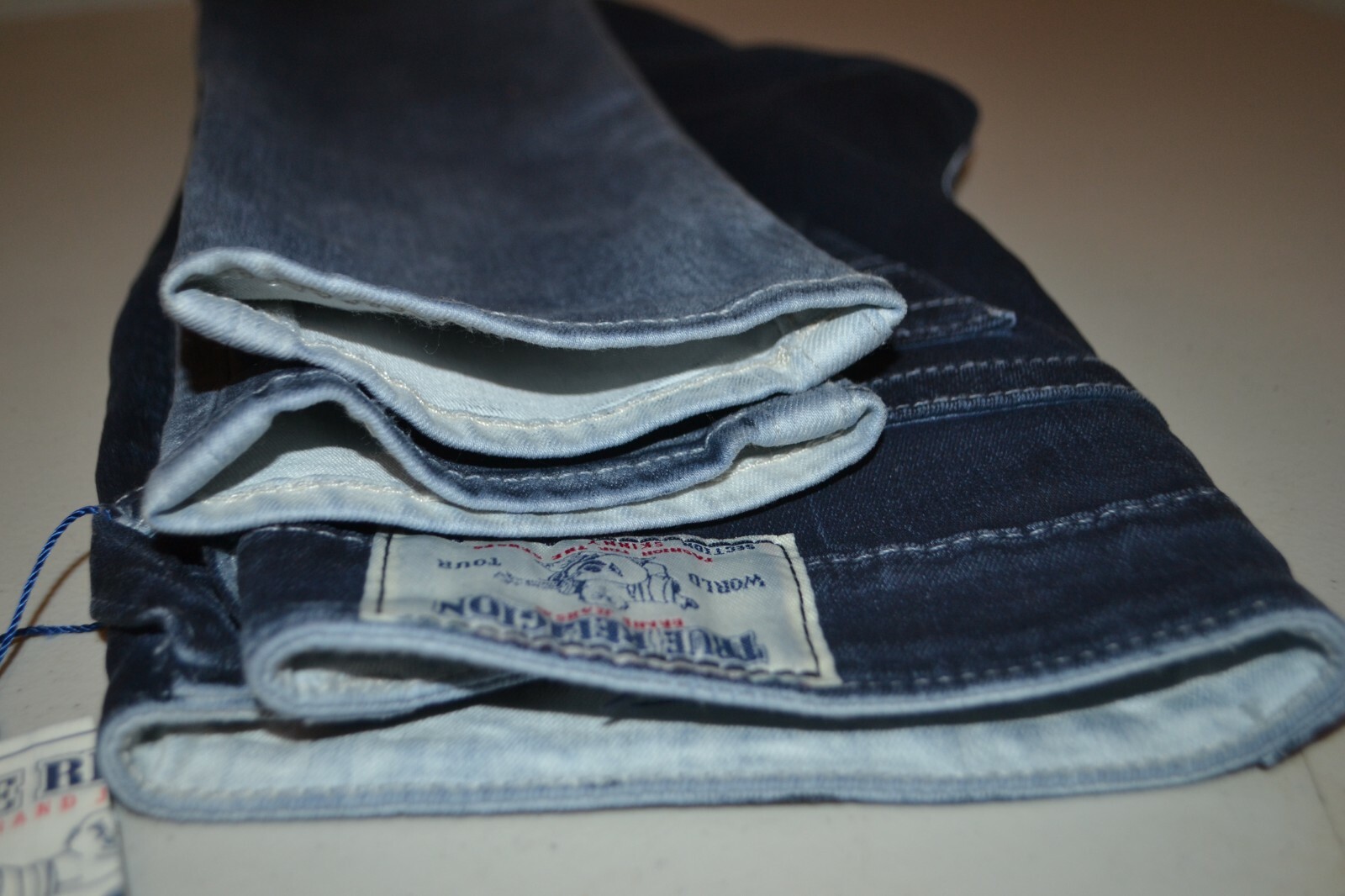 NWT True Religion Women's Skinny No Pocket Flap Dark Blue Denim Jeans Sz 28x32 thumbnail 12