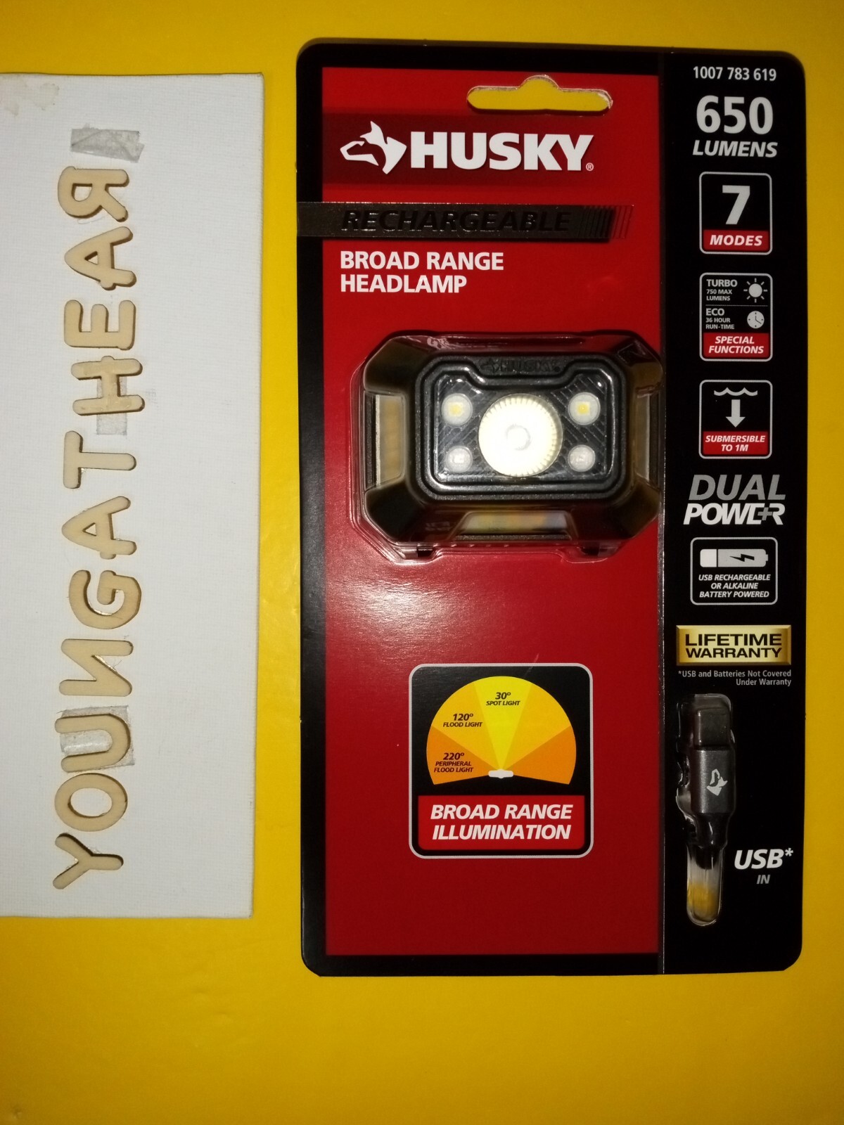 HUSKY RECHARGEABLE DUAL POWER 650 LUMENS LED HEADLAMP 1007 783 619 eBay