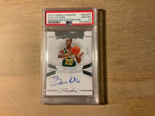 2019 Panini Flawless Basketball Gary Payton Momentous Auto 4/25 PSA 10 GEM POP 2