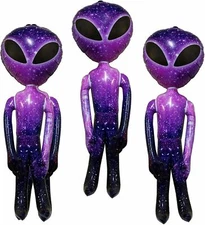 LOT OF 3 BIG 36" GALAXY ALIEN INFLATE INFLATABLE 3 FEET BLOW UP PROP GAG GIFT