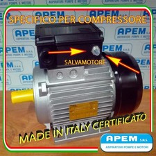 MOTORE ELETTRICO per COMPRESSORE monofase 3 HP 3CV 2,2KW 2800 giri volt 220