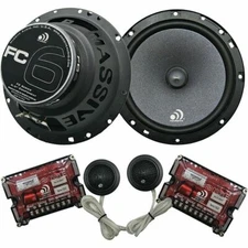 Massive Audio FC6 150 Watt RMS 6.5" Component Speakers With Grilles & Tweeters
