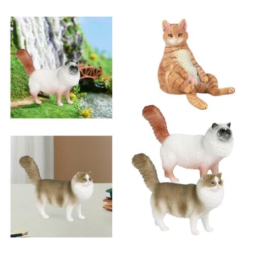 Cat Figurines Small Animals Figures Cat Model Ornaments for - Picture 1 of 7