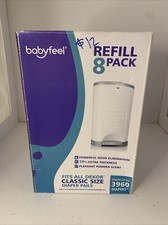 Babyfeel Refills Compatible with Dekor Classic Size Diaper Pail bag 8 Pack