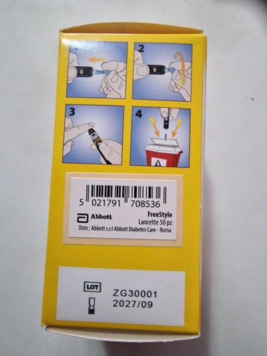 FreeStyle Lancets 28 Gauge 50 Pzs ABBOT Nuove Mai Usate Scatola Sigillata - Foto 2 di 9