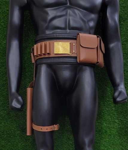 Mandalorian Book of Boba Fett Leather Belt with Gun Holster & Pouch - Star Wars - Picture 14 of 17