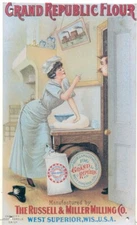 AD-VINTAGE STYLE METAL TIN ART REPRODUCTION HANGING SIGN-GRAND REPUBLIC FLOUR